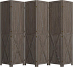 Cozy Castle Wood Room Divider, 6 Panels Folding Privacy Screen, 66.9'' Wall - Image 8