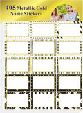 405 PCS Gold Metallic Name Tag, Blank Name Labels in 15 Designs by Stickyourhappymoment