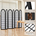 Asnefeli 6 Panel Japanese Room Divider, Shoji Style Partition Divider, Fully - Image 3