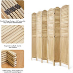 Room Dividers, 5.75Ft Individual Privacy Screens Foldable Wooden Louver & MDF - Image 4