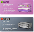 Marbrasse 3 Tier Paper Organizer Letter Tray, Mesh File Organizer - Image 2