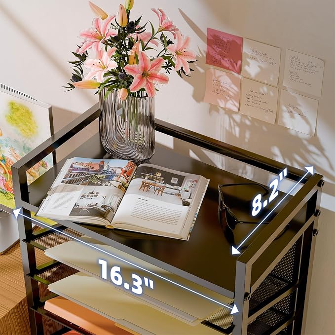 Simple Trending 10 Tier Rolling File Cart, Desk File Organizer - Image 5