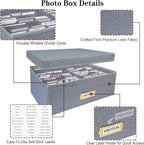 Sprsthai Linen Photo Storage Box – Holds 1700 Photos, 24 Adjustable Dividers & - Image 4
