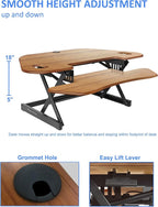 Rocelco 46" Height Adjustable Corner Standing Desk Converter - Image 2