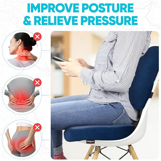 FORTEM Seat Cushion, Office Chair Cushion, Lumbar Support Pillow - Image 8