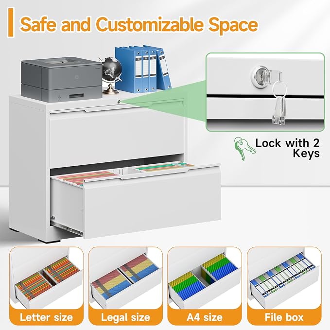 LONGLINK 2 Drawer Lateral File Cabinets - Image 6