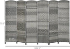 HOMCOM 6 Panel Room Divider, Hand-Woven Freestanding Wall Partition - Image 7