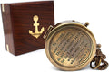 Be Strong and Courageous, Do Not Be Afraid Brass Engraved Compass by USHandicrafts