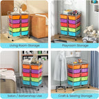 LDAILY 10 Drawer Rolling Cart, Storage Cart Organizer on Wheels, Drawer Cart - Image 9