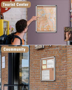 Mifuro 26"x20" Enclosed Bulletin Board, Lockable Weather-Resistant Aluminum - Image 8
