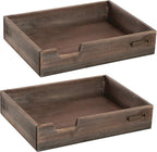 MyGift Set of 2 Vintage Distressed Finish Brown Wood Stackable Office Desktop - Image 6