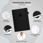 Clever Fox Password Book with alphabetical tabs. Internet Address Organizer - Image 2