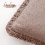 Foindtower Set of 2 Decorative Linen Fringe Throw Pillow Covers Boho Farmhouse - Image 3