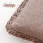 Foindtower Set of 2 Decorative Linen Fringe Throw Pillow Covers Boho Farmhouse - Image 3