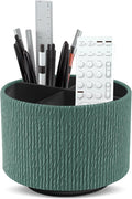 Hennaja Round Leather Art Supply Organizer, Remote Control Holder, 360 Degree by Hennaja