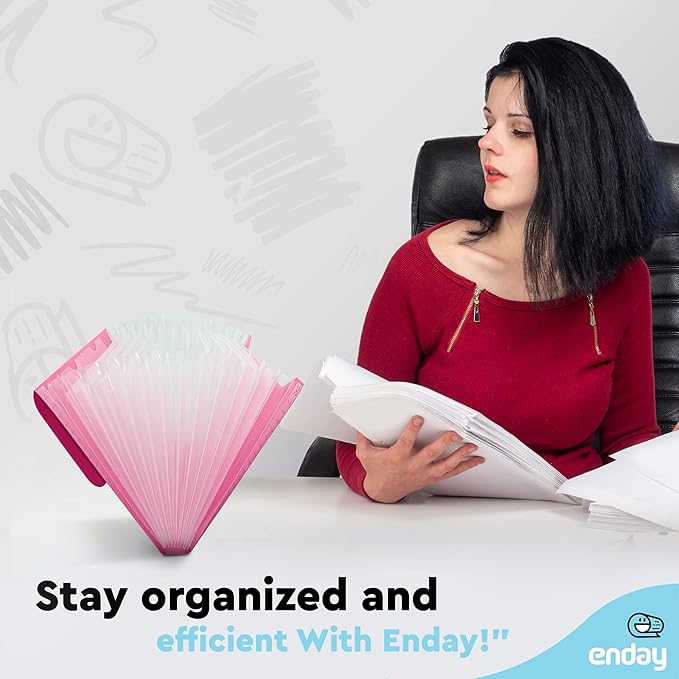 Accordion File Organizer, 13 Pocket Expanding File & Cover Folder - Image 6