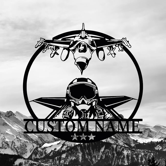 Personalized Metal Airplane Wall Art, Airplane Name Sign, Customized Pilot Name - Image 2