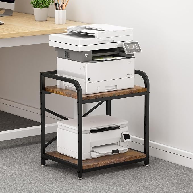 Vokumba 2 Tier Under Desk Printer Stand, Large Printer Table - Image 7