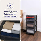 HOMZ Drawer Tower, 4-Tier Clear Plastic Storage Organizer Cart, and Classroom - Image 7
