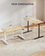FLEXISPOT Solid Rubberwood Electric Standing Desk - Image 2