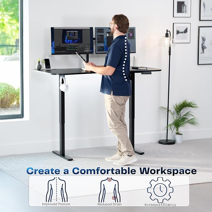 VIVO Electric 63 x 32 in Standing Desk, Memory Height Adjustment, 1B Series - Image 4