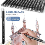 YISAN Black Drawing Art Pens, Micro Fineliner Manga Pens, Calligraphy Pens - Image 3