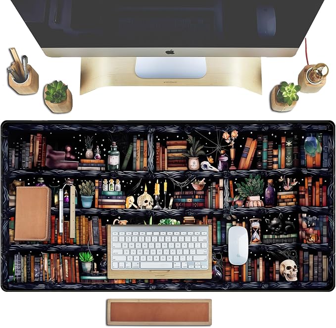 Desk Mat Forest Library Book Mouse Pad Big Desk Pad XXL Extended Gaming Large - Image 4