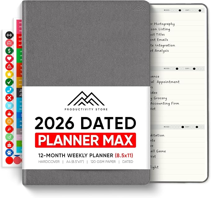 Dated, 2026 Planner, 8.5" x 11" by PRODUCTIVITYSTORE