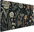Aesthetic Vintage Dark Flower Plants Wildflowers Large Gaming Mousepad XXL by Mechanical+Cattle