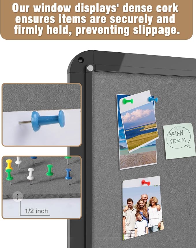 Mifuro 28"x26" Enclosed Bulletin Board, Lockable Weather-Resistant Aluminum - Image 6