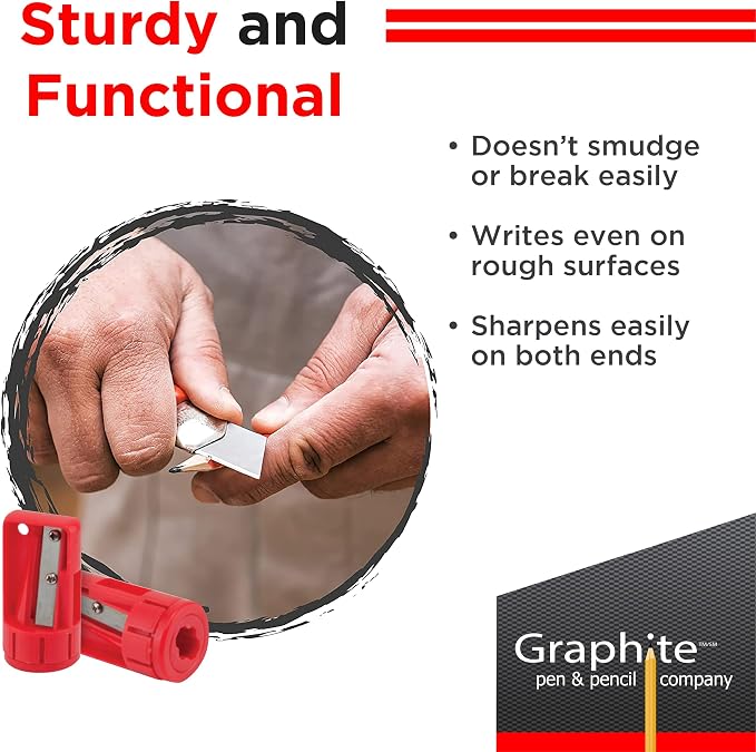 GRAPHITE Hard Lead Carpenter Pencils Bulk - Image 5