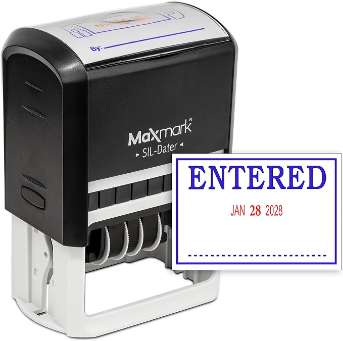 MaxMark Large Self-Inking Rubber Date Office Stamp by Maxmark