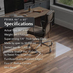 Vitrazza Glass Chair Mat 46” x 60” Superior ¼ Thick, Chiaro Standard Clear - Image 4
