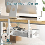 Under Desk Cable Management Tray 3 Pack, Cable Management Under Desk No Drill - Image 2