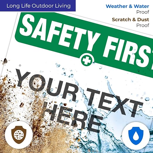 Custom Safety First Sign, OSHA Sign, 24x30 Inches, Rust Free .063 Aluminum - Image 5