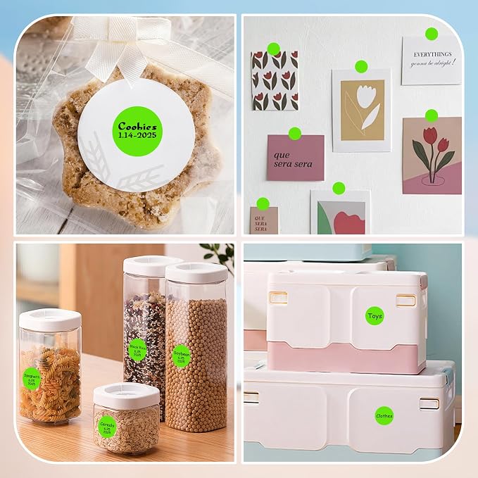 1 Inch Round Color Coding Labels, 1000 Dots Per Roll Light Green Color Coded - Image 7