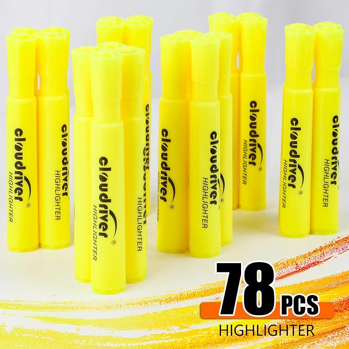 cloudriver Highlighters Bulk Pack of 78, Chisel Point, Quick Drying Ink - Image 2