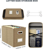 Oterri File Organizer Box with Lid, Hanging Filing File Box with Mesh Pocket - Image 2