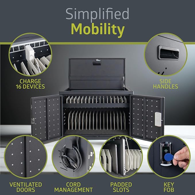 Pearington 16 Device Portable Table Top Charging and Storage Cabinet - Image 3