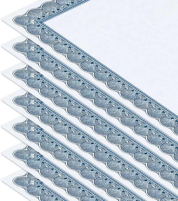 Elite Blue & Blue Parchment Certificate Papers - Image 4