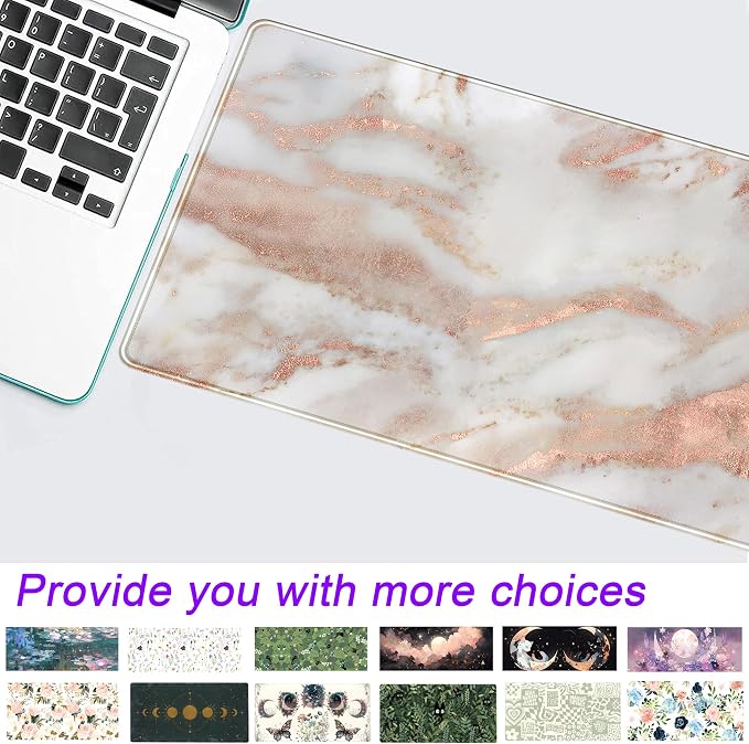 Cute Desk Mat Rose Gold Marble Mouse Pad Gaming XL Large Extended Desk Matt - Image 7