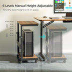 EUREKA ERGONOMIC PC Stand Computer Cart, Height Adjustable Tower Stand 2-Tier - Image 6