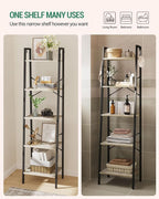 Hzuaneri Ladder Shelf, Bookshelf Bookcase, Freestanding Corner Storage Shelve - Image 4