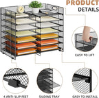 Marbrasse Desktop Literature Organizer, 12 Compartments Mesh Paper Organizer - Image 4