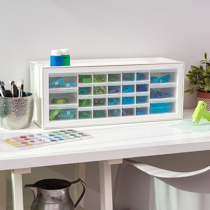 IRIS USA Plastic Drawer Storage Organizer, 26-Drawer Teacher Toolbox Bead Small - Image 8