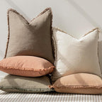 Foindtower Set of 2 Decorative Linen Fringe Lumbar Throw Pillow Covers Boho - Image 6