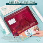 Pendancy Mesh Zipper Pouch A4 Size, Large Double Pocket Lightweight Nylon - Image 4