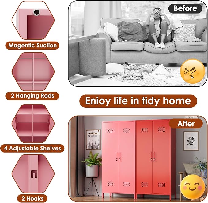 SUPEER 2 Doors Metal Storage Locker - Image 4