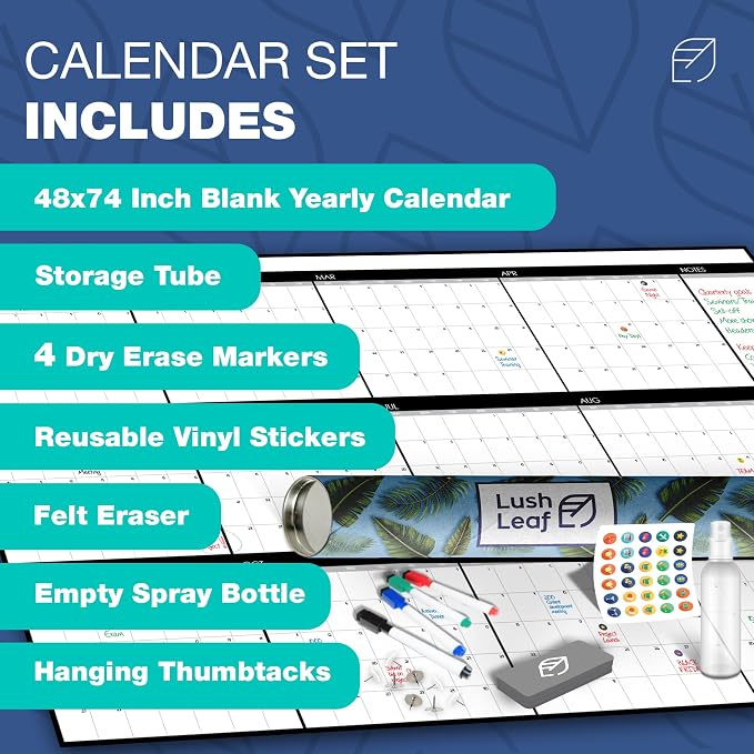 Large Dry Erase Calendar for Wall, Reusable - Image 9