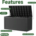 EasyUp 120 Gallon Deck Boxes Waterproof, Outdoor Large Storage Boxes - Image 5